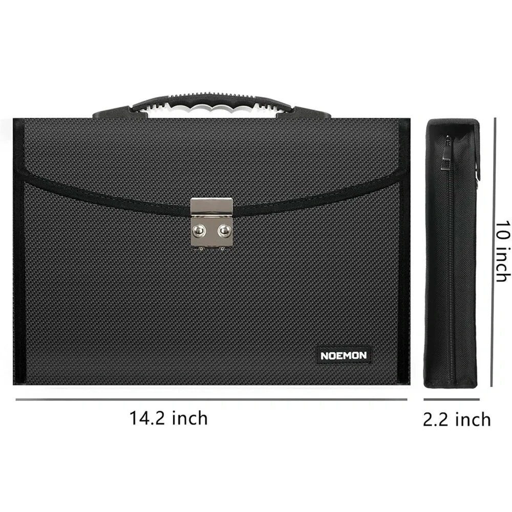 Noemon Black Briefcase Bag – New, 25 Pockets, Never Used